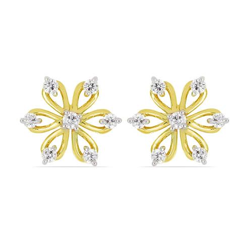 BUY NATURAL WHITE DIAMOND GEMSTONE CLASSIC EARRINGS IN 14K GOLD